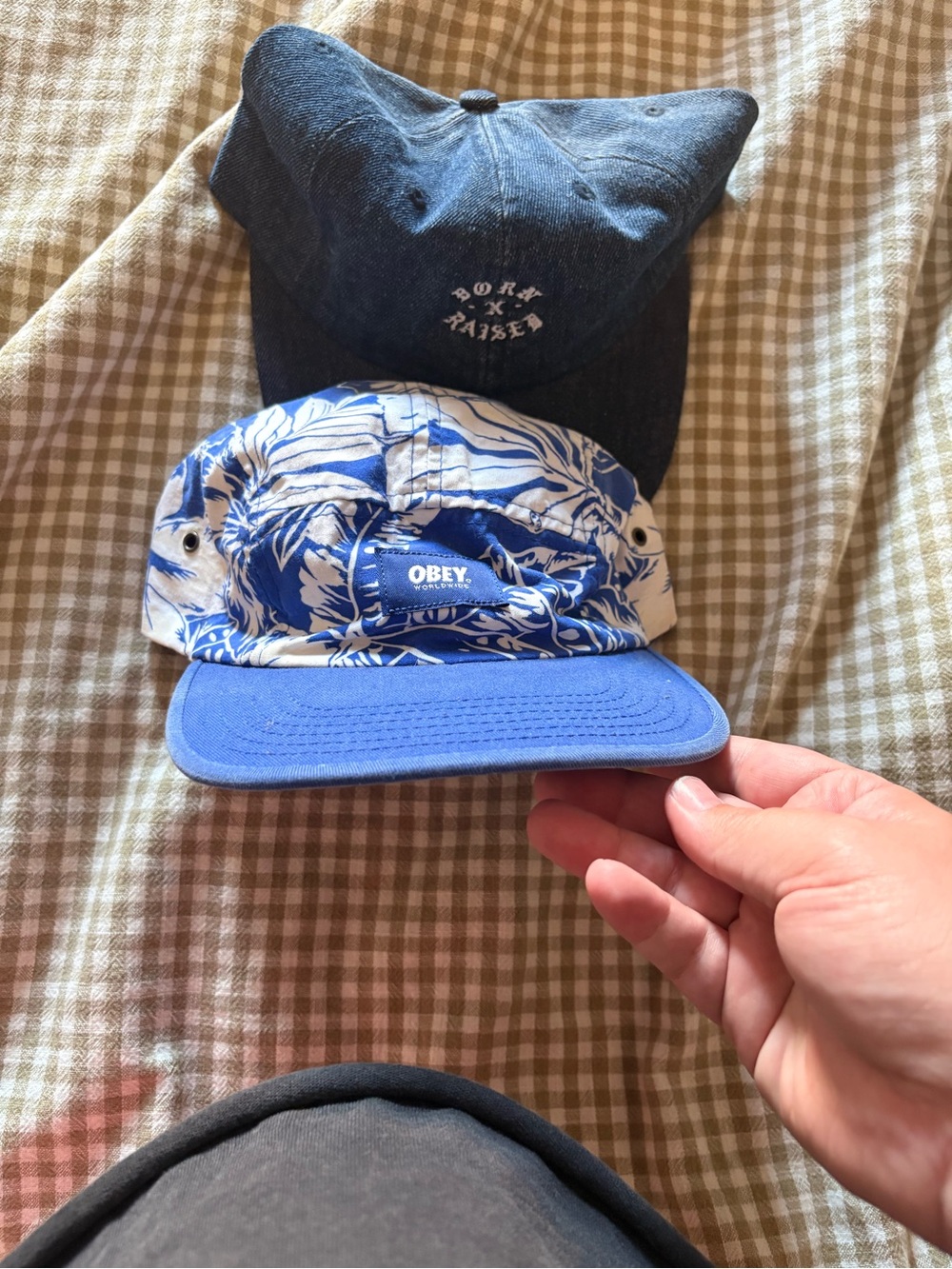 Obey Blue & White Floral Camp Cap